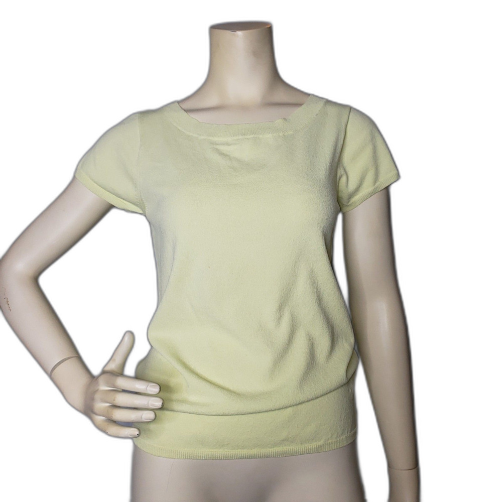 BANANA REPUBLIC Short Sleeve Sweater Light Yellow Womens Size Large NEW